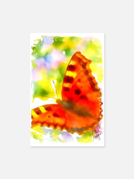 Schmetterling Kunstdesign von Jörg Langhans - Poster 20x30 cm - Weiß - Vorne
