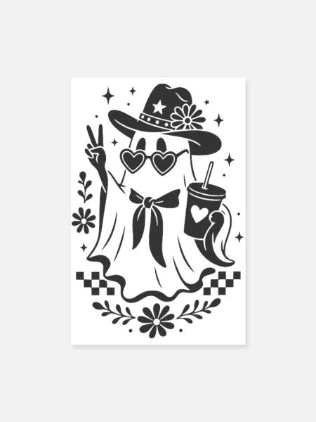 Cowgirl Geist - Poster 20x30 cm - Weiß - Vorne