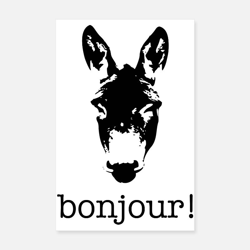 Bonjour M. âne bonne journée âne conception Poster 20 x 30 cm