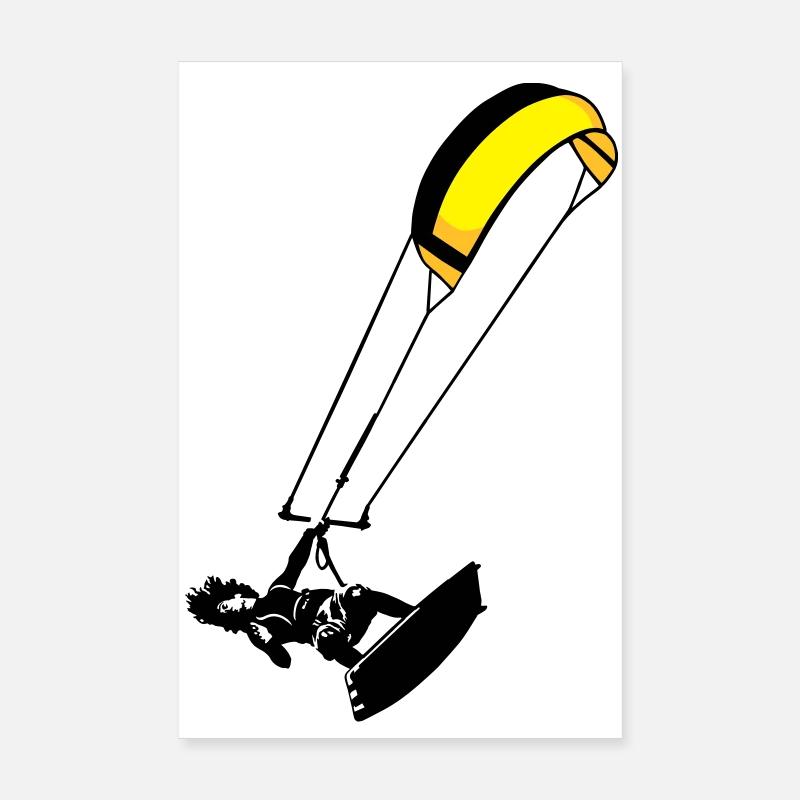 kite-surf - Poster 20x30 cm - Weiß
