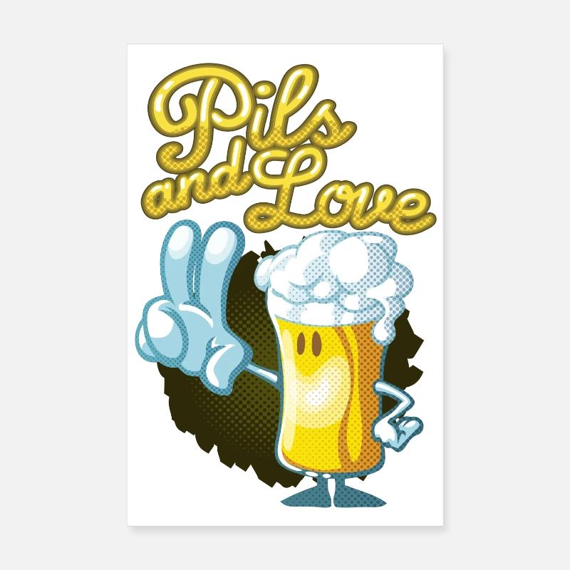 Pils und Liebe Toon Poster 20x30 cm