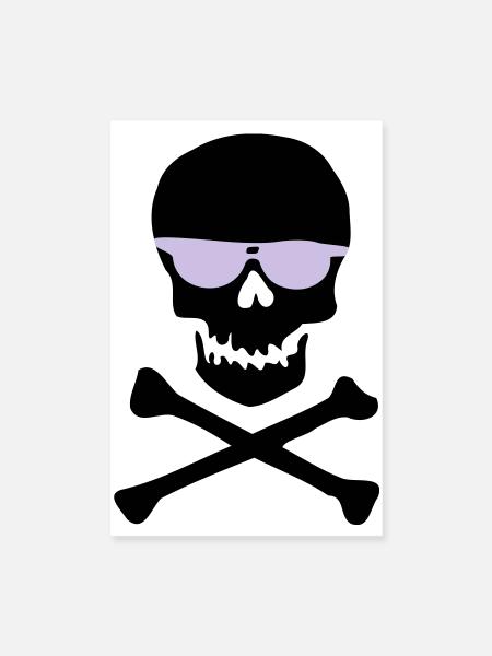 Violette Minimal Sonnenbrillen-Silhouette - Poster 20x30 cm - Weiß - Vorne