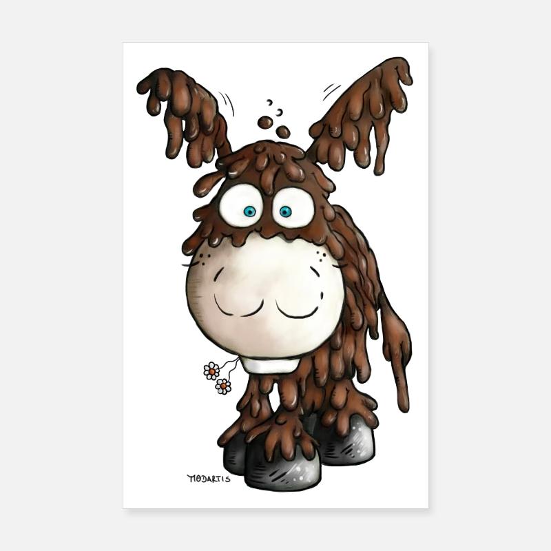 Drolliger Poitou Esel - Eselchen Poster 20x30 cm