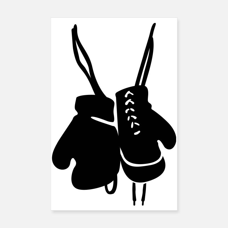 Boxhandschuhe - Poster 20x30 cm - Weiß