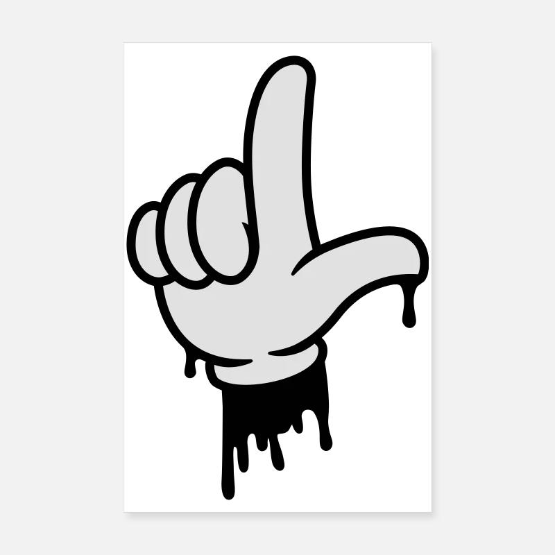 loser geste hand Poster 20x30 cm