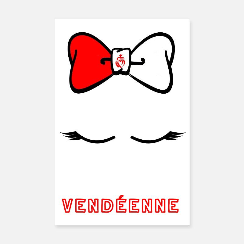 Noeud papillon Vendéenne emblème - Poster 20 x 30 cm - blanc