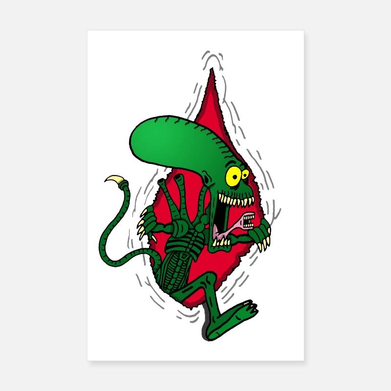 Alien alien monster Poster 8" x 12" (20x30 cm)