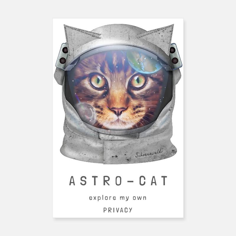 Space cat | Astronaut Katze im Weltall Poster 20x30 cm