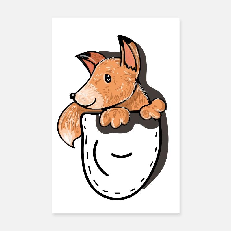 Fuchs in Tasche Poster 20x30 cm