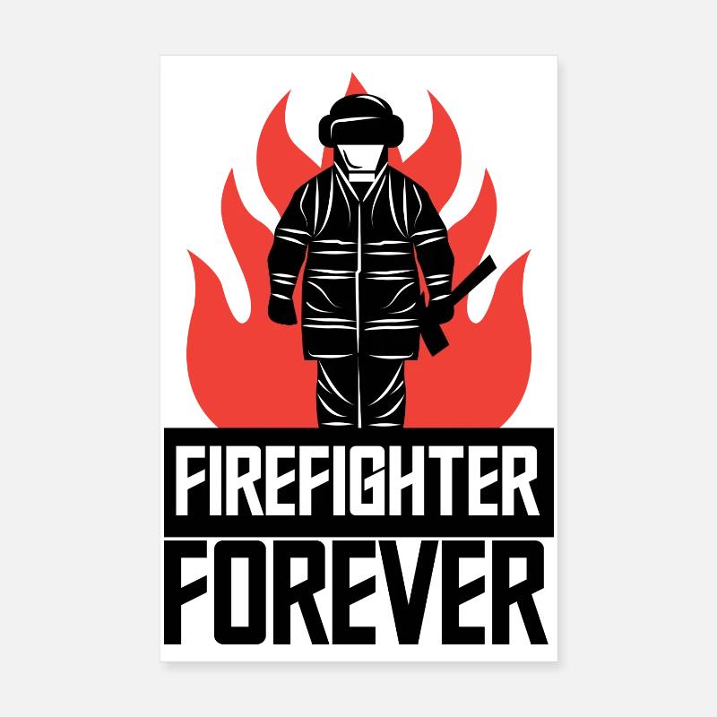 Firefighter Professional Fire Brigade Statement Fire Brigade Poster 8" x 12" (20x30 cm)