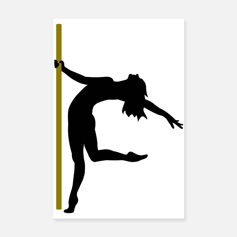 Die Silhouette einer Poledancerin Poster 20x30 cm