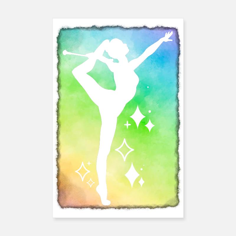 Twirleuse raindow background Poster 20 x 30 cm