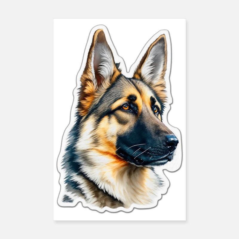 German Shepherd Poster 8" x 12" (20x30 cm)
