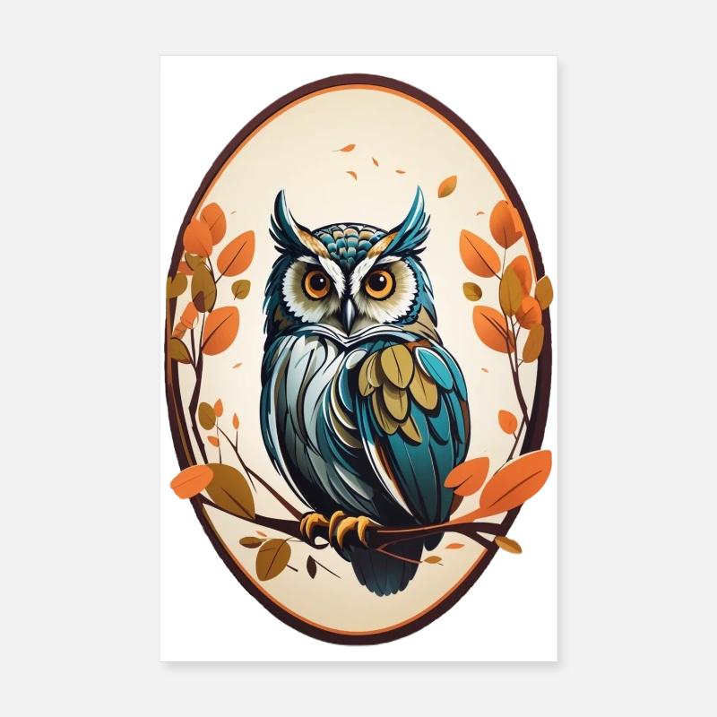 Nachtvogel Eule Poster 20x30 cm