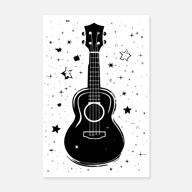 Ukulele Zeichnung Poster 20x30 cm
