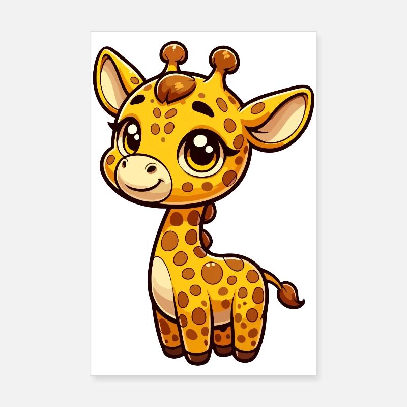 A whimsical cartoon style giraffe Poster 8" x 12" (20x30 cm)