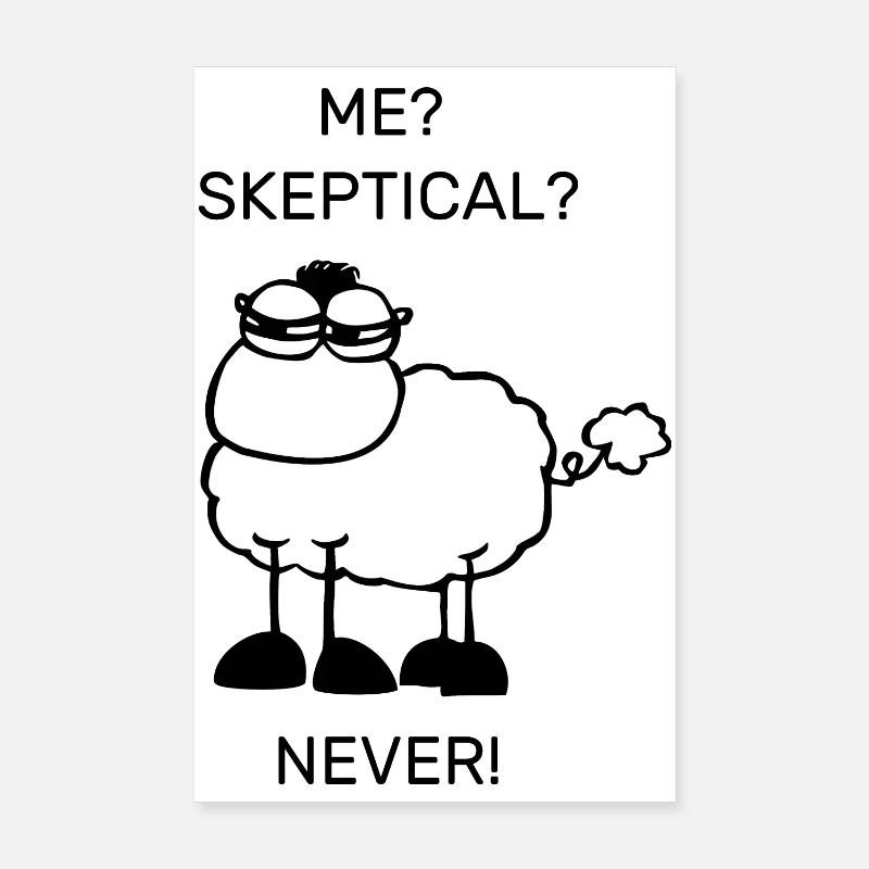 Skeptical sheep Poster 8" x 12" (20x30 cm)