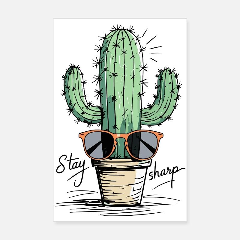 Conception de lunettes de soleil Cactus Poster 20 x 30 cm