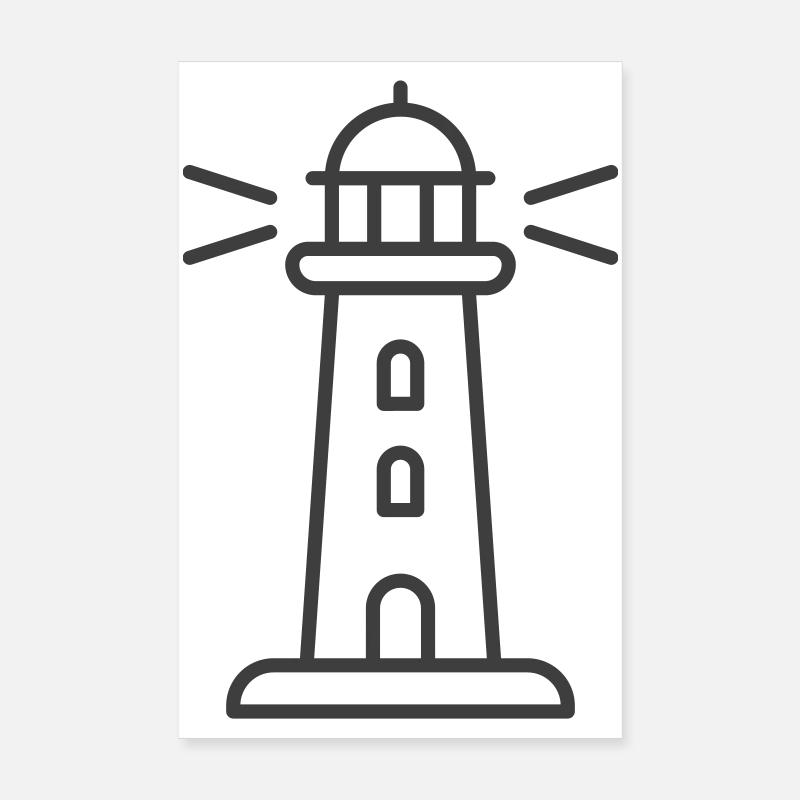 Lighthouse Beacon Design for Nautical Apparel Poster 8" x 12" (20x30 cm)