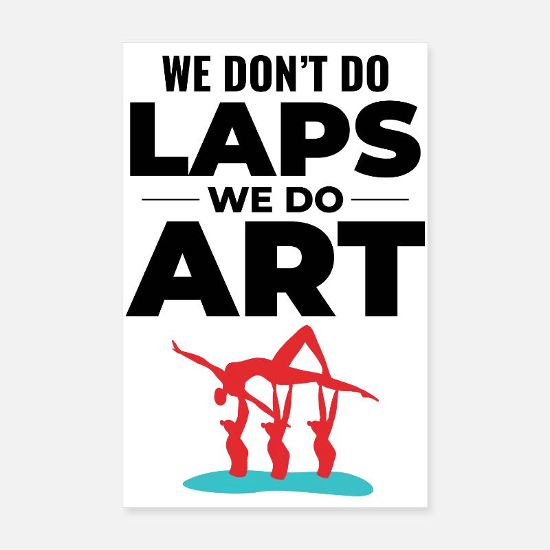 Silhouette acrobatique dynamique Nage synchronisée Poster 20 x 30 cm