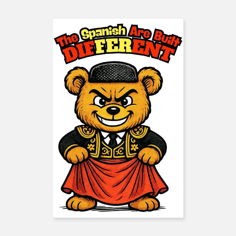 Spanish Teddy Bear - Spanish Humor Poster 8" x 12" (20x30 cm)
