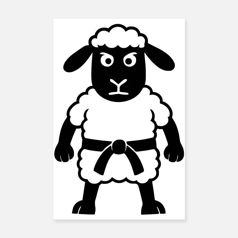 Karate Schaf Poster 20x30 cm