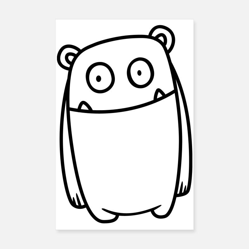 Monster Cheerful - Conception de bande dessinée Kawaii drôle Poster 20 x 30 cm