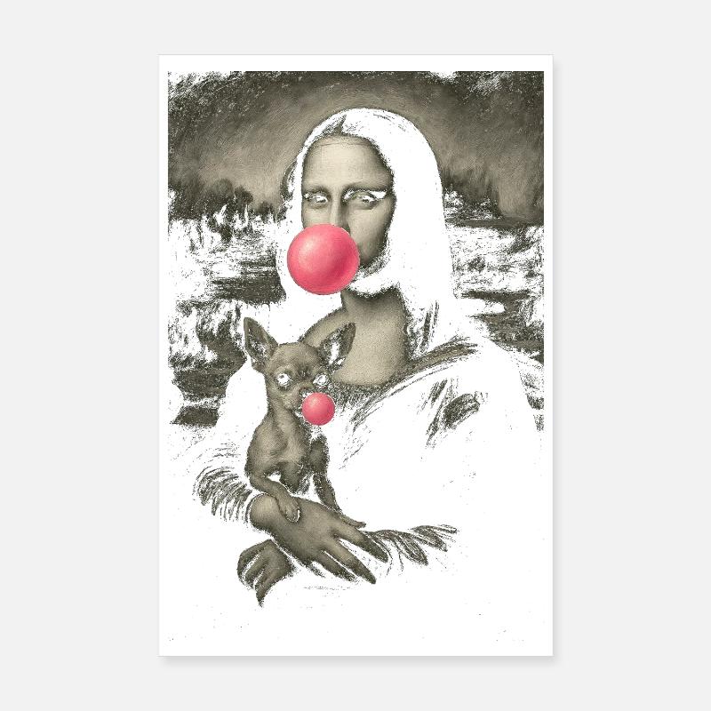 Mona Bubble Surreal Pop Poster 8" x 12" (20x30 cm)