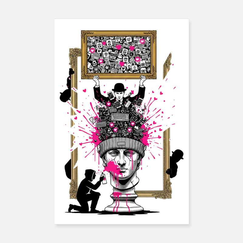 PopCollage Head Sculpture Poster 8" x 12" (20x30 cm)