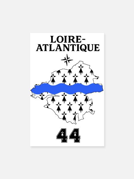 Loire Atlantique 44 - Poster 20 x 30 cm - blanc - Devant