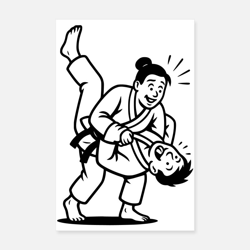 Lancer de judoka Poster 20 x 30 cm