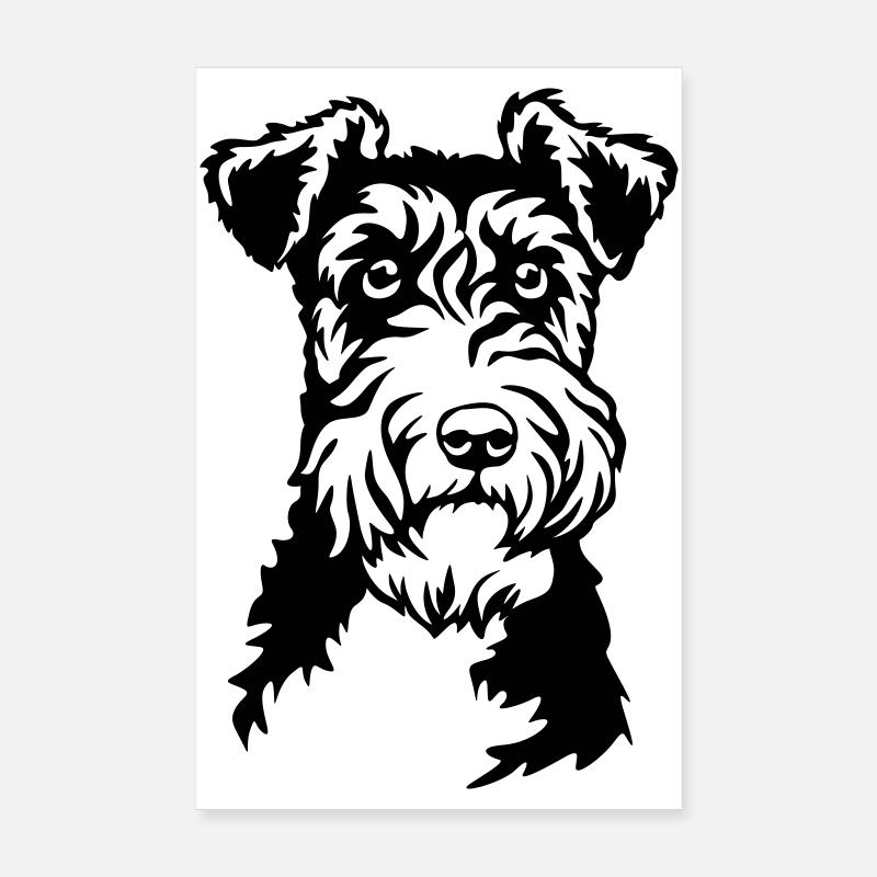 Fox Terrier Head Poster 8" x 12" (20x30 cm)