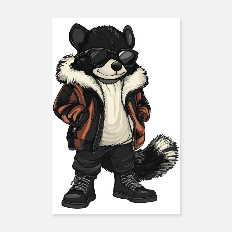 Skunk Cool Winter Poster 8" x 12" (20x30 cm)