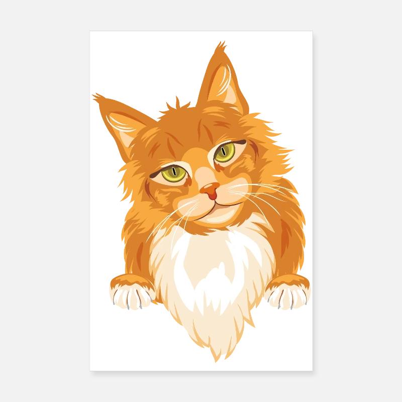 Shy cute ginger cat Poster 8" x 12" (20x30 cm)