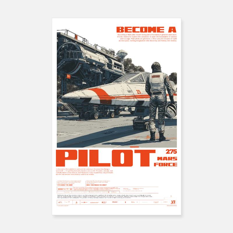 PILOTE MARTIEN Poster 20 x 30 cm