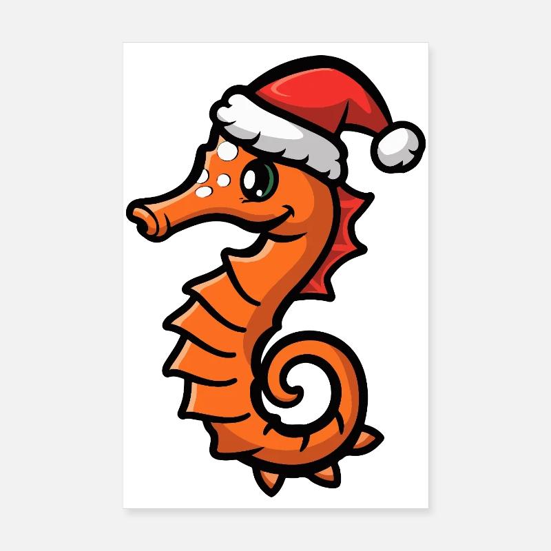Noël de l’hippocampe Poster 20 x 30 cm