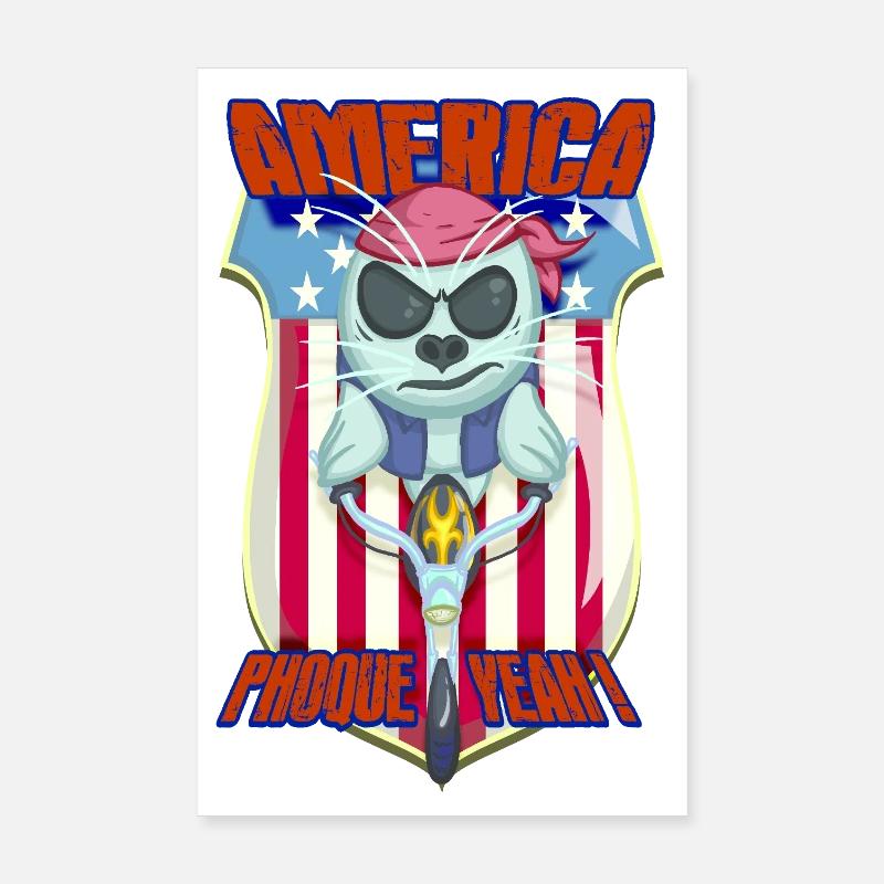 america phoque YEAH Poster 20 x 30 cm
