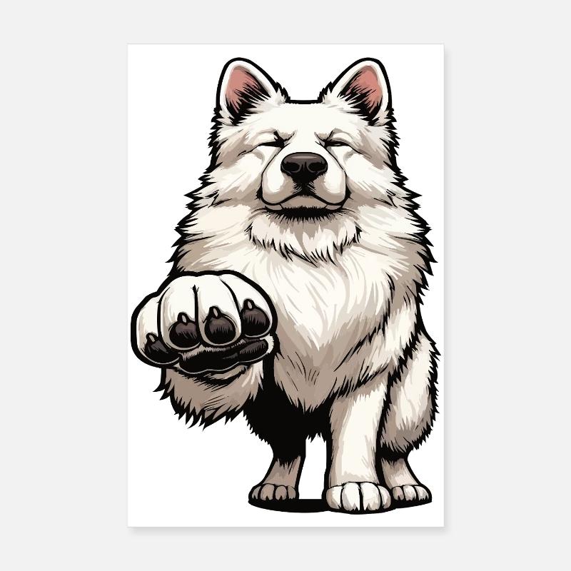 White Shepherd Shepherd Shepherd Dogs Poster 8" x 12" (20x30 cm)