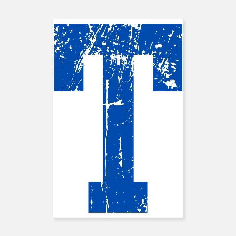 Letter t sport retro Poster 8" x 12" (20x30 cm)