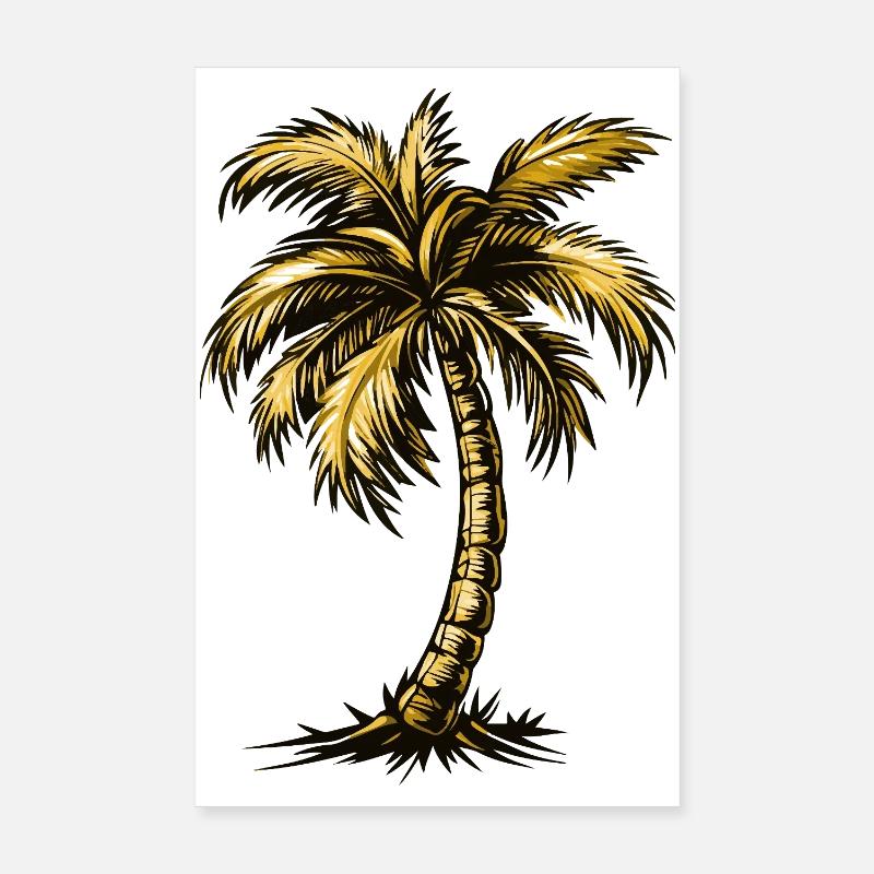 Palm Tree Beach Poster 8" x 12" (20x30 cm)