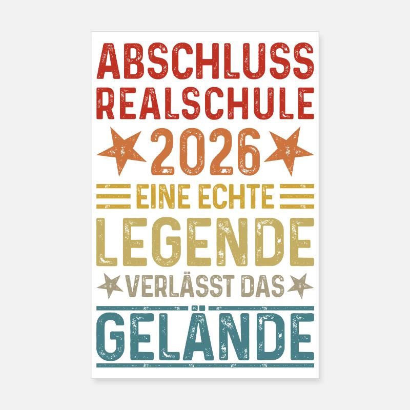 Graduation 2026 Realschule legend leaves site Poster 8" x 12" (20x30 cm)