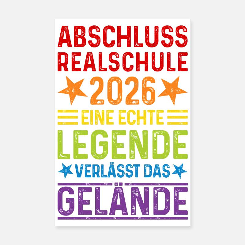 Abschluss 2026 Realschule - Poster 20x30 cm - Weiß