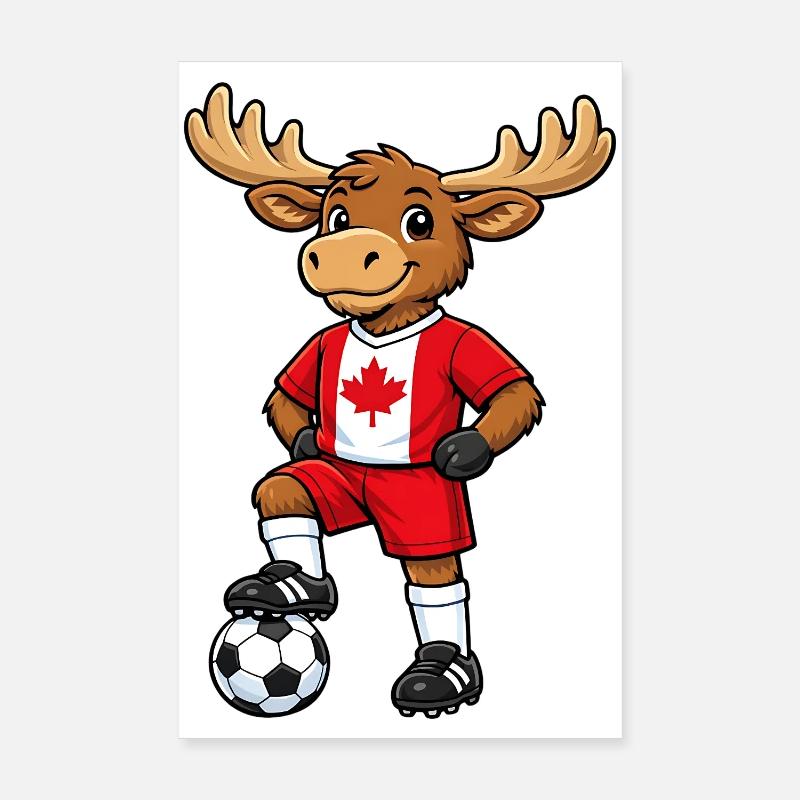 Champion des Moose Canada Fan Drapeau canadien Poster 20 x 30 cm
