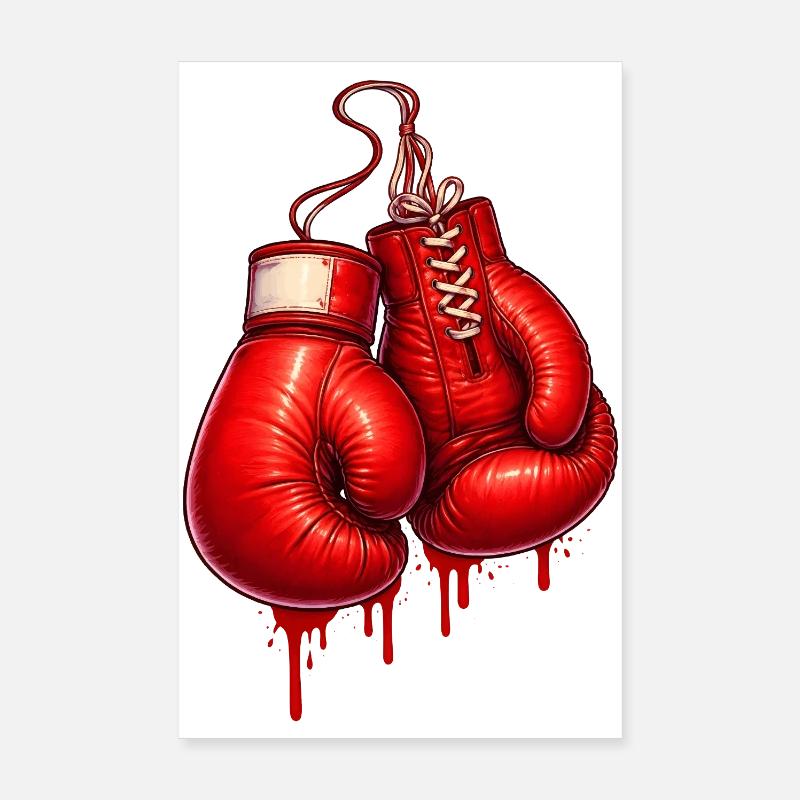 Gants de boxe rouges dans le style graffiti Poster 20 x 30 cm