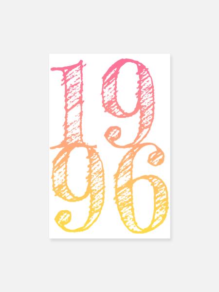 Millésime 1996 - Poster 20 x 30 cm - blanc - Devant