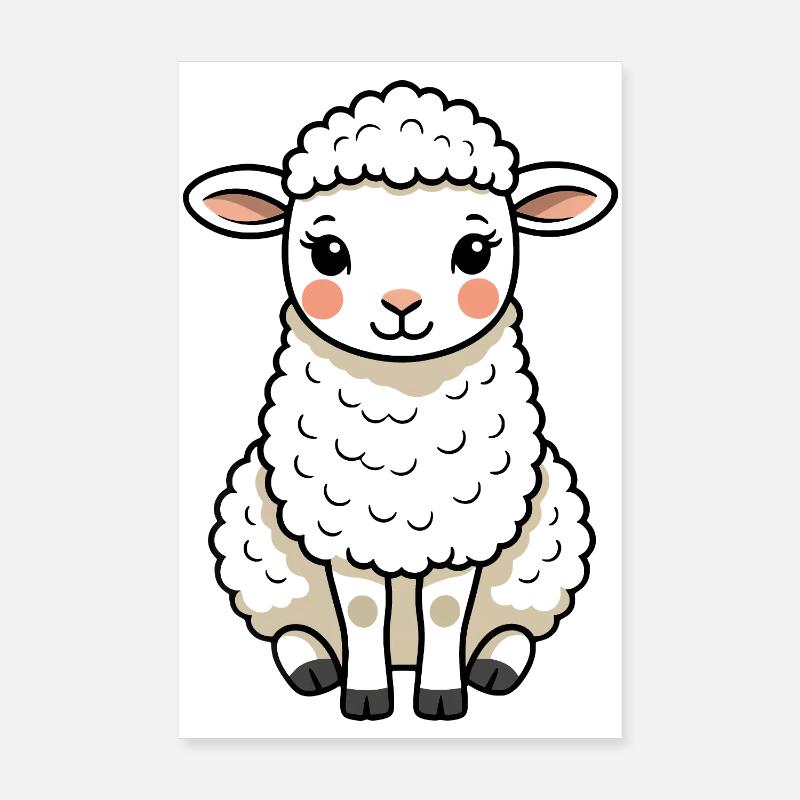 Cute Sheep Cute Poster 8" x 12" (20x30 cm)