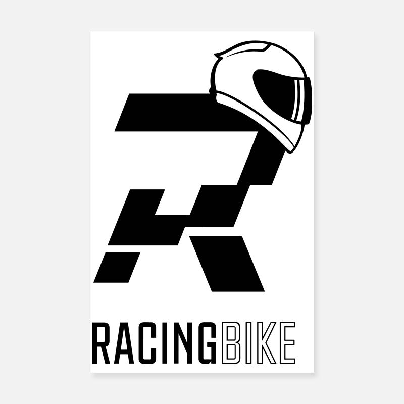 RACING_BIKE02 - Poster 20x30 cm - Weiß