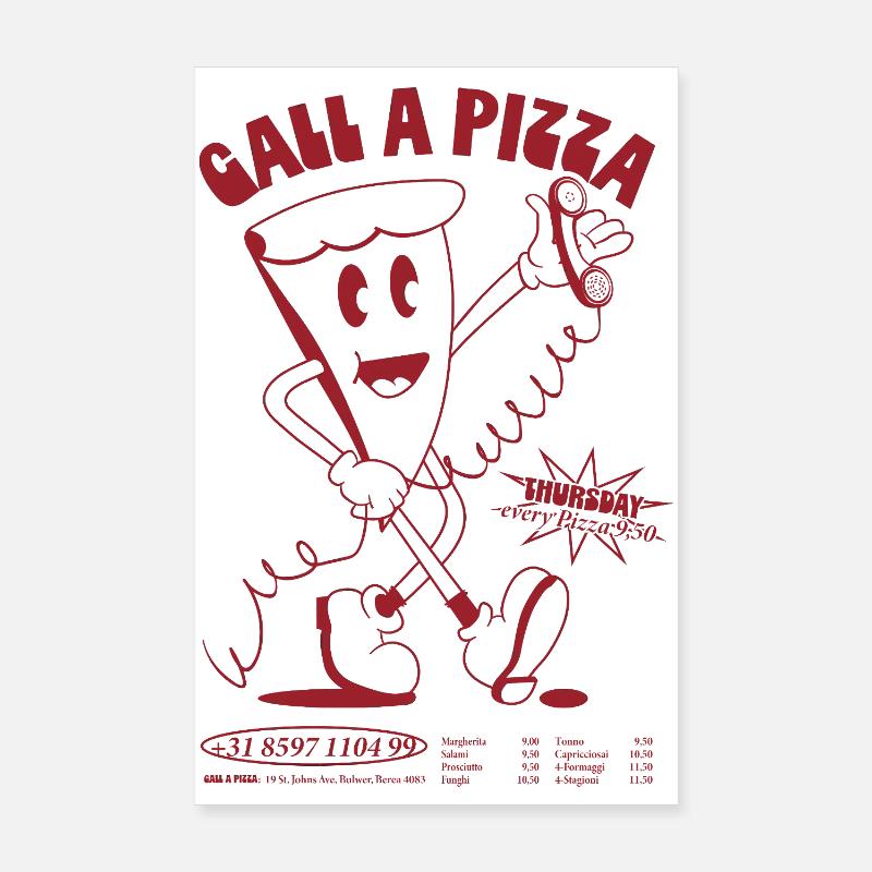 Call A Pizza - Poster 20 x 30 cm - blanc