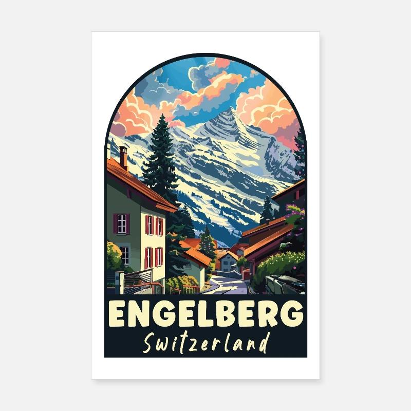 Explorez l’Alpine Engelberg en Suisse Poster 20 x 30 cm