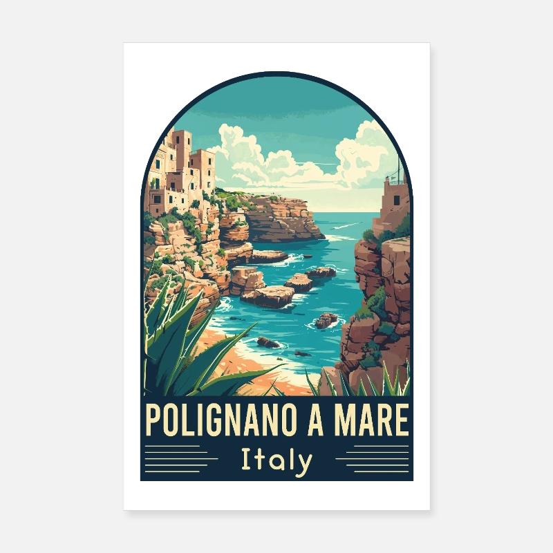 Explore Coastal Splendor Polignano a Mare in Italy Poster 8" x 12" (20x30 cm)